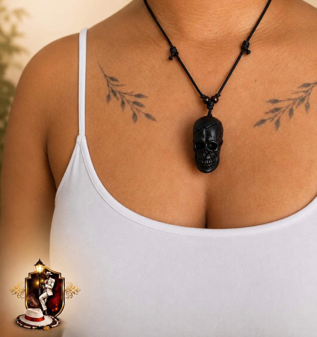 Pingente de caveira - Preto