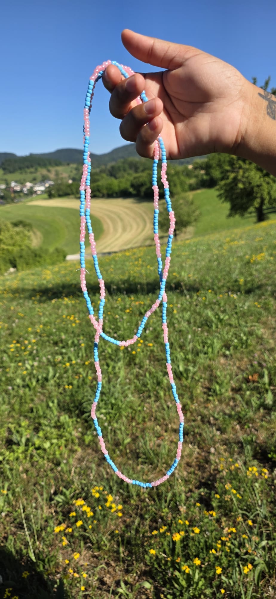 Guia de Miçanga Rosa e Azul