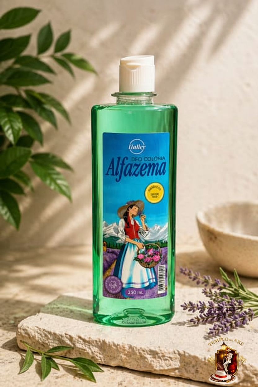 Lavendel mit dem Logo „Templo do Axé“