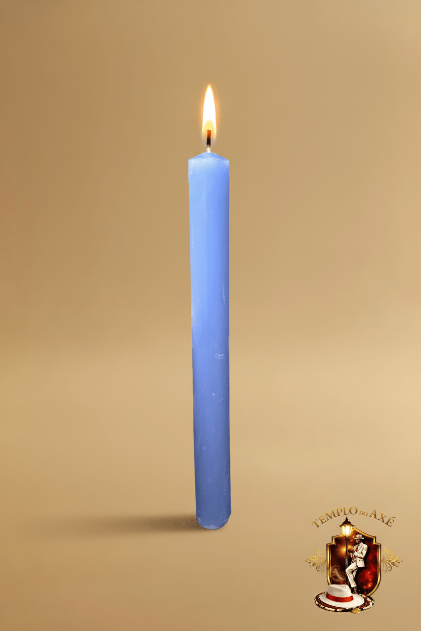 Hellblaue/Lavendelfarbene Kerze