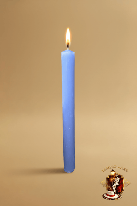 Hellblaue/Lavendelfarbene Kerze